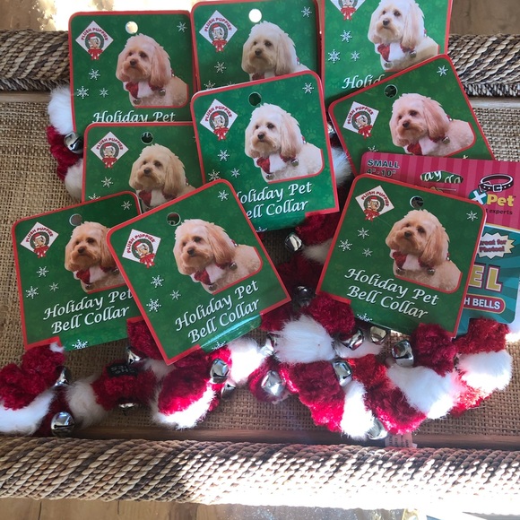 COPY - Dog cat jingle bell red white collar Christmas - Picture 1 of 3
